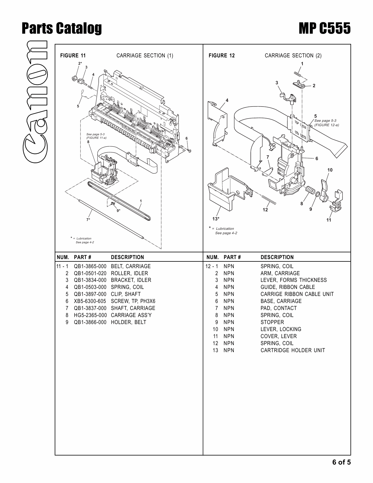 Canon MultiPASS MP-C555 Parts Catalog Manual-6